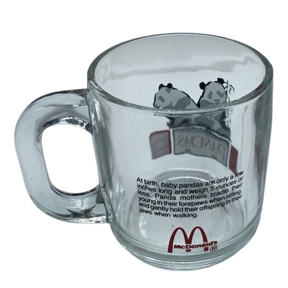 Vtg McDonalds 1988 Toledo Zoo Panda Bear Glass Mug Cup - Picture 2 of 2